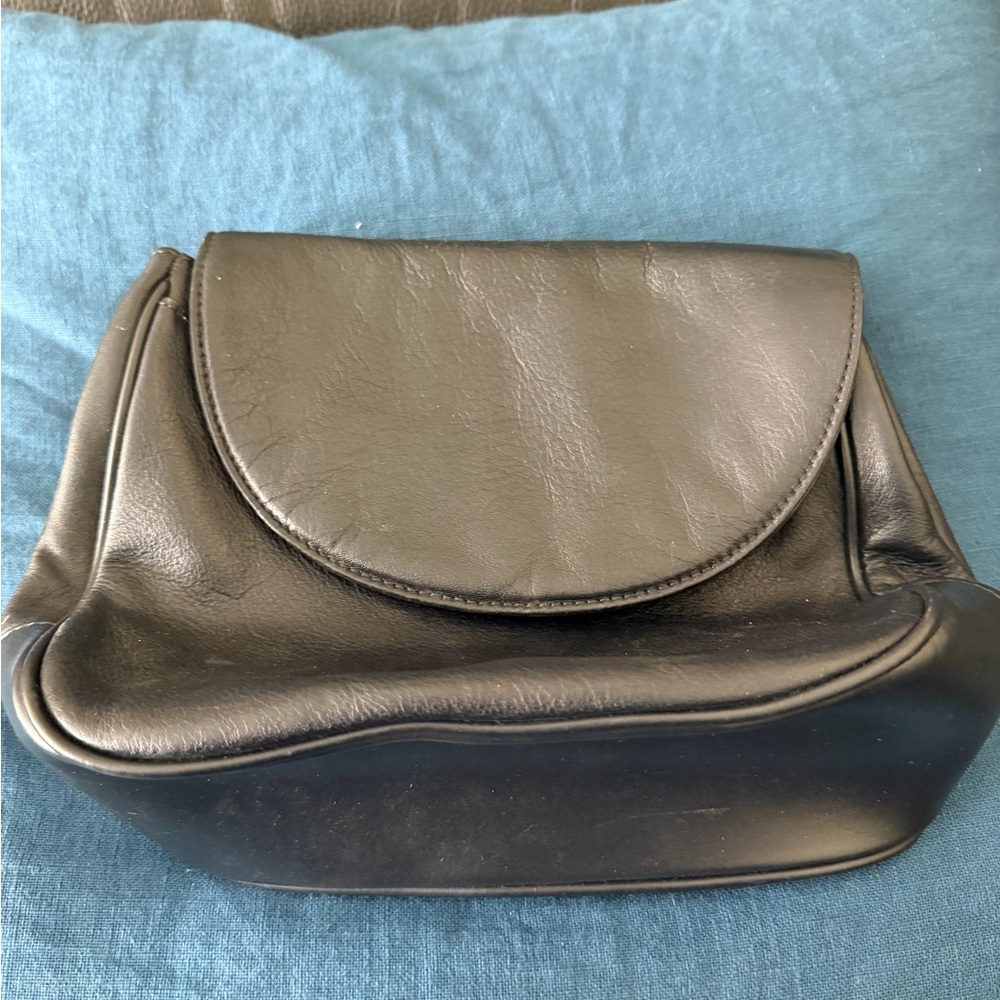 VTG Elegant Navy Blue Leather Women's Bag, no strap
